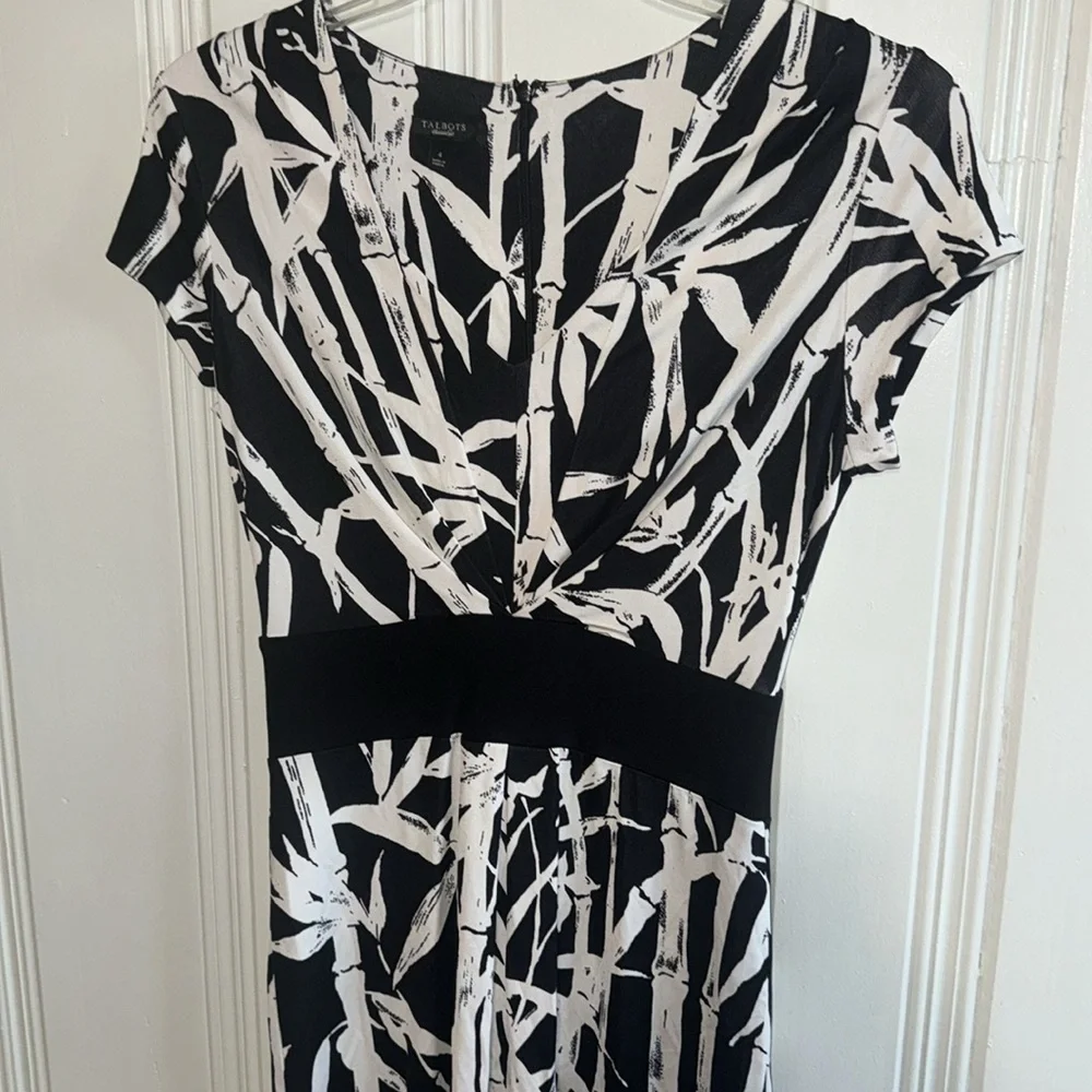Black & White Midi Dress by Talbots - Size 4